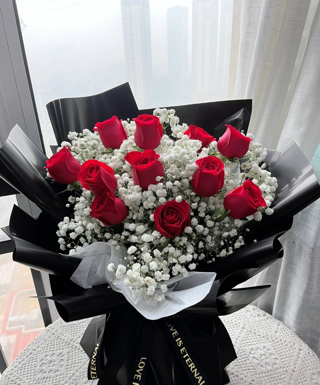Forever Love Red Roses Bouquet (11 Roses)- New