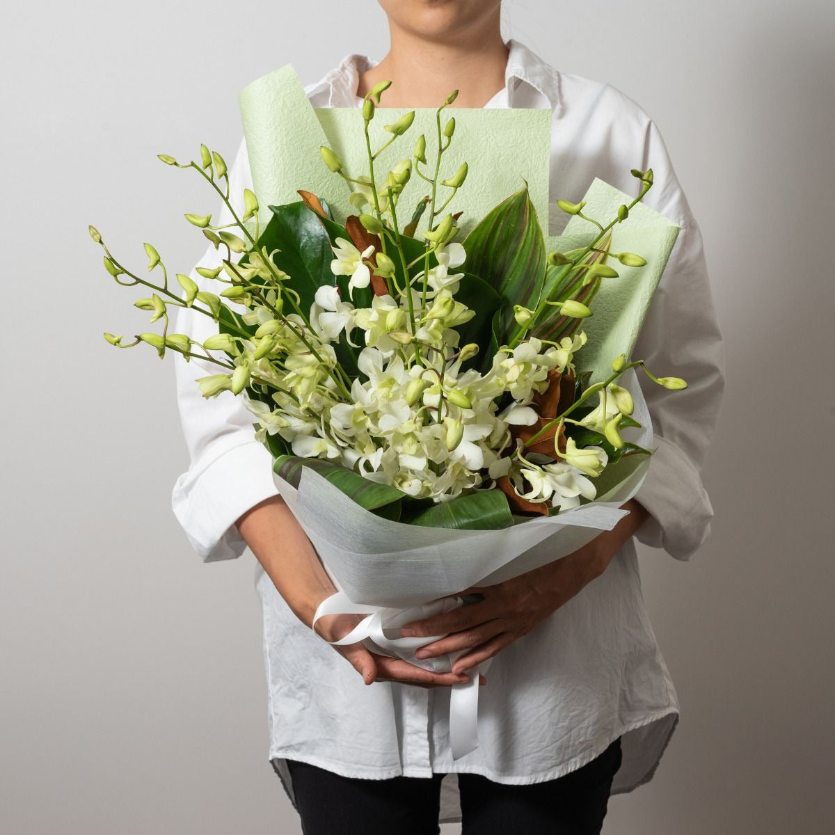 Elegant Orchids White Bouquet